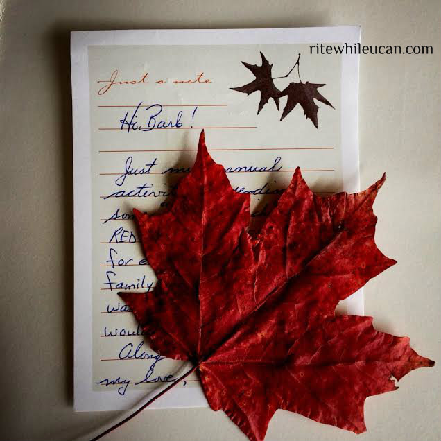 maple tree, Fall, leaves, letters, stamps