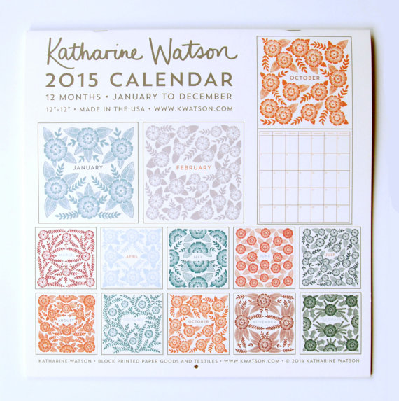 2015, calendar, katharine watson