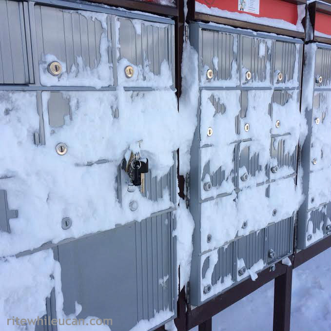 keys, mail, snow, winter, mail