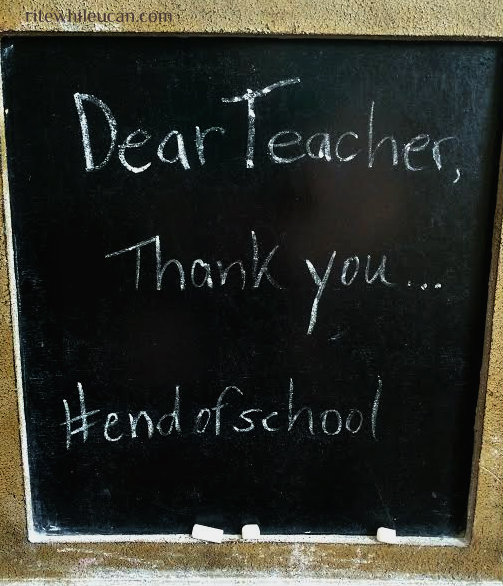 end of schoo, thank you, teacher, gifts, handwritten