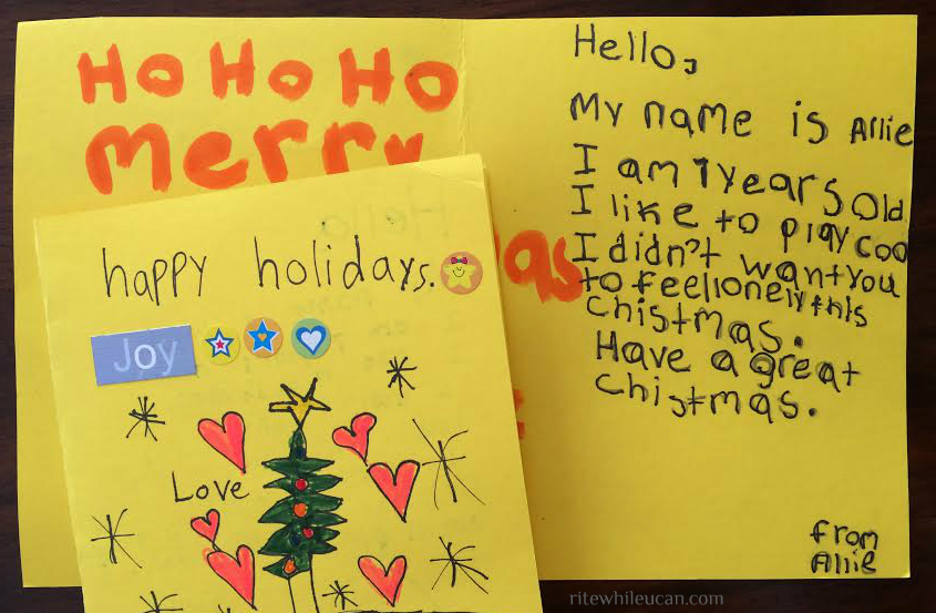 #MakeItMerry, cards, homeless, Christmas, letters, 
