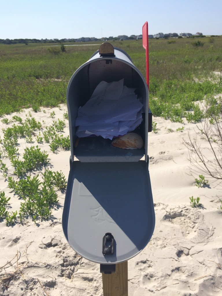 mailbox on a beach, letters, vacation, travel, snailmail, postcards
