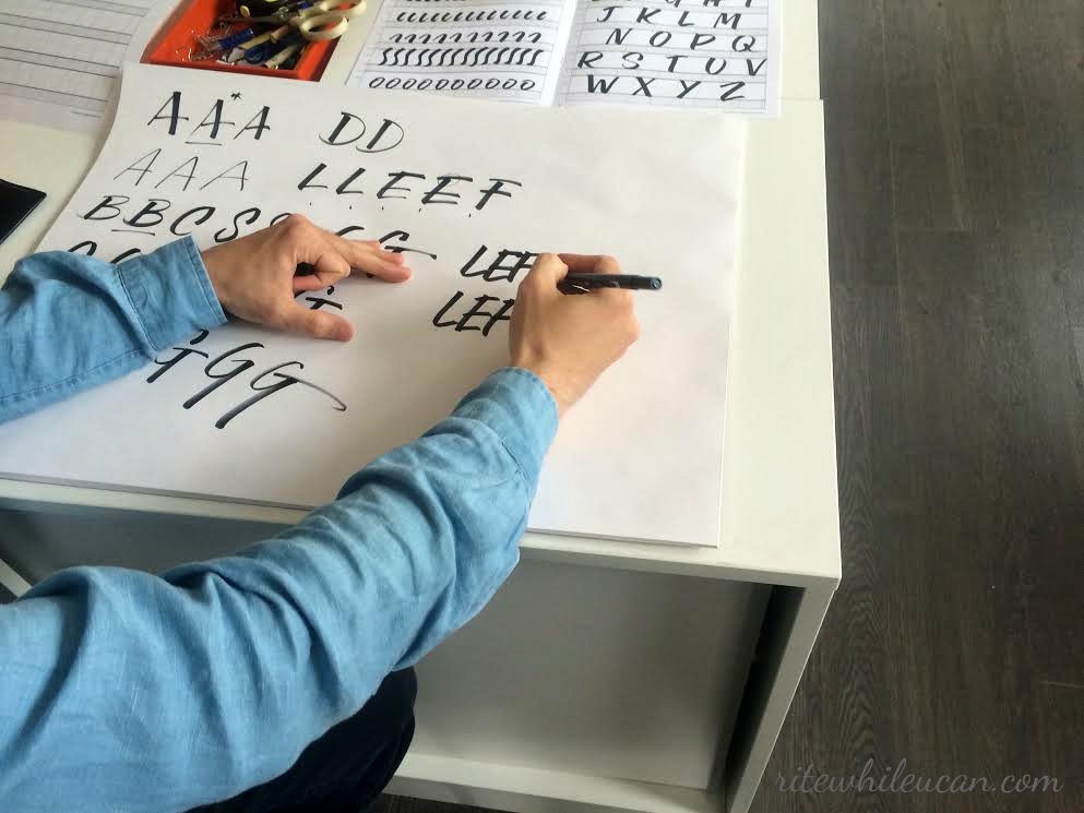 Brush Lettering workshop, calligraphy, pens, brush lettering