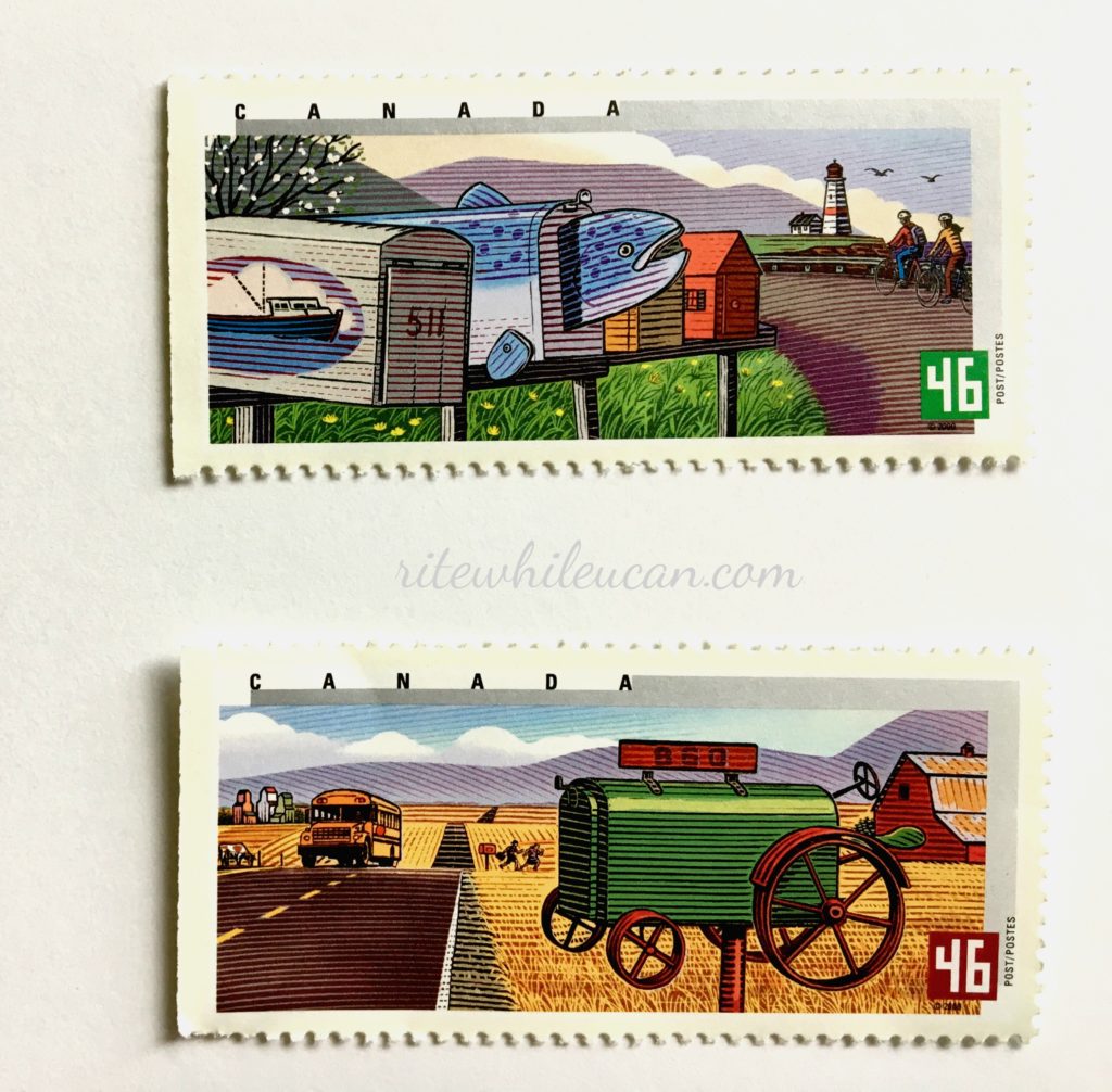 Stamps of mailboxes