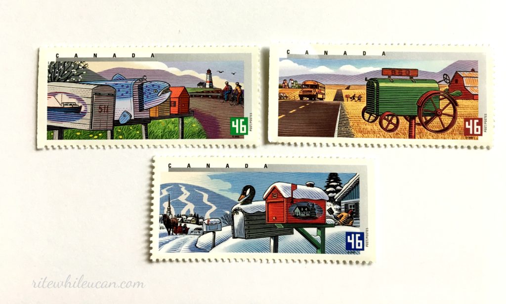 Stamps of mailboxes