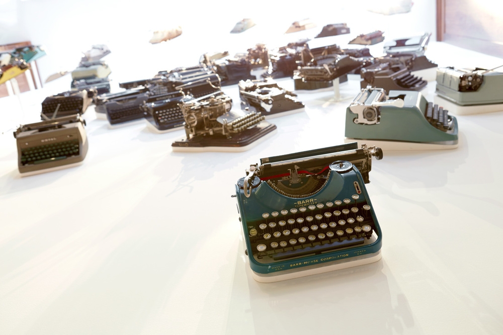 Typewriter wall in The Press Hotel